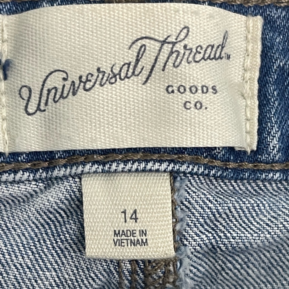 Universal Thread High Rise Denim Maxi Skirt Medium Wash Slit Western Size 14 - Picture 13 of 14